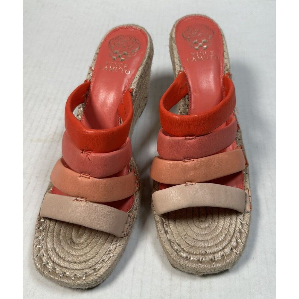 Vince Camuto Molisana Leather Espadrille Wedge Sandal-Size 10